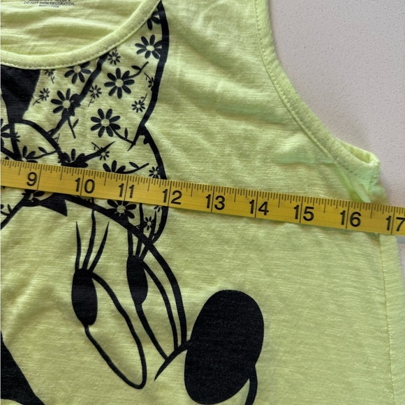 Disney‎ Minnie Mouse Tank Top Neon Green Lace Hem Women’s Size L - Picture 8 of 13
